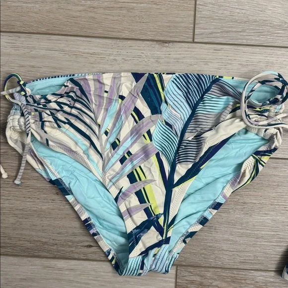 CALIA by Carrie Underwood Leaf Print Bikini - Blue and Cream - Picture 3 of 4